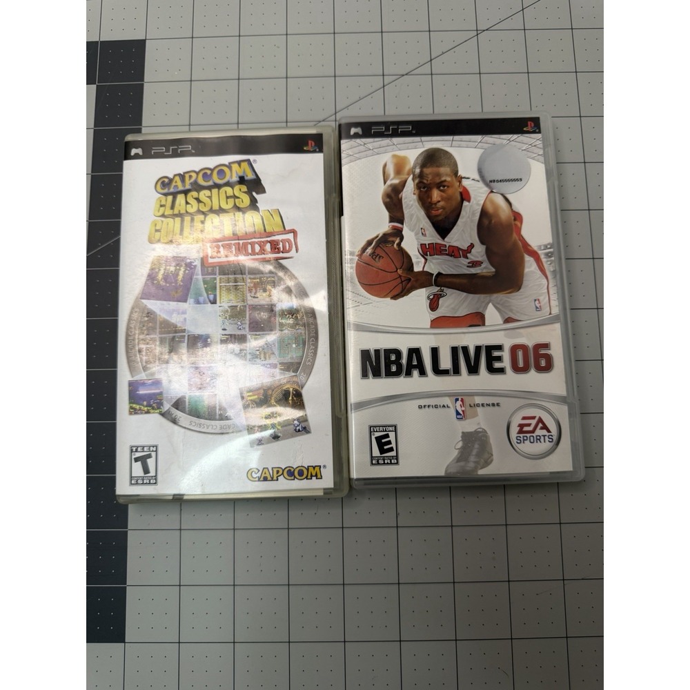 Sony PSP Game Lot of 2: Capcom Classics Collection Remixed & NBA Live 06 - CIB